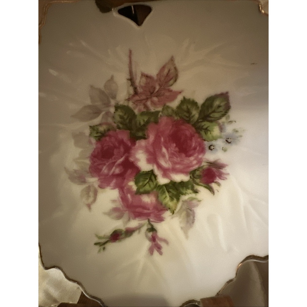 Antique Fraureuth Dresden Gilded Small Floral‎ Trinket Dish - Picture 3 of 4